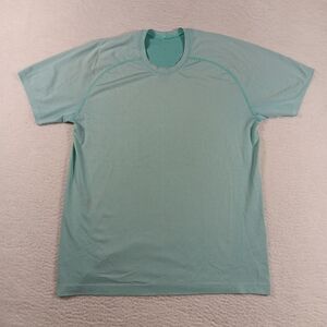 Lululemon Shirt Mens XL Turquoise Metal Vent Tech Short Sleeve Gym Athleisure